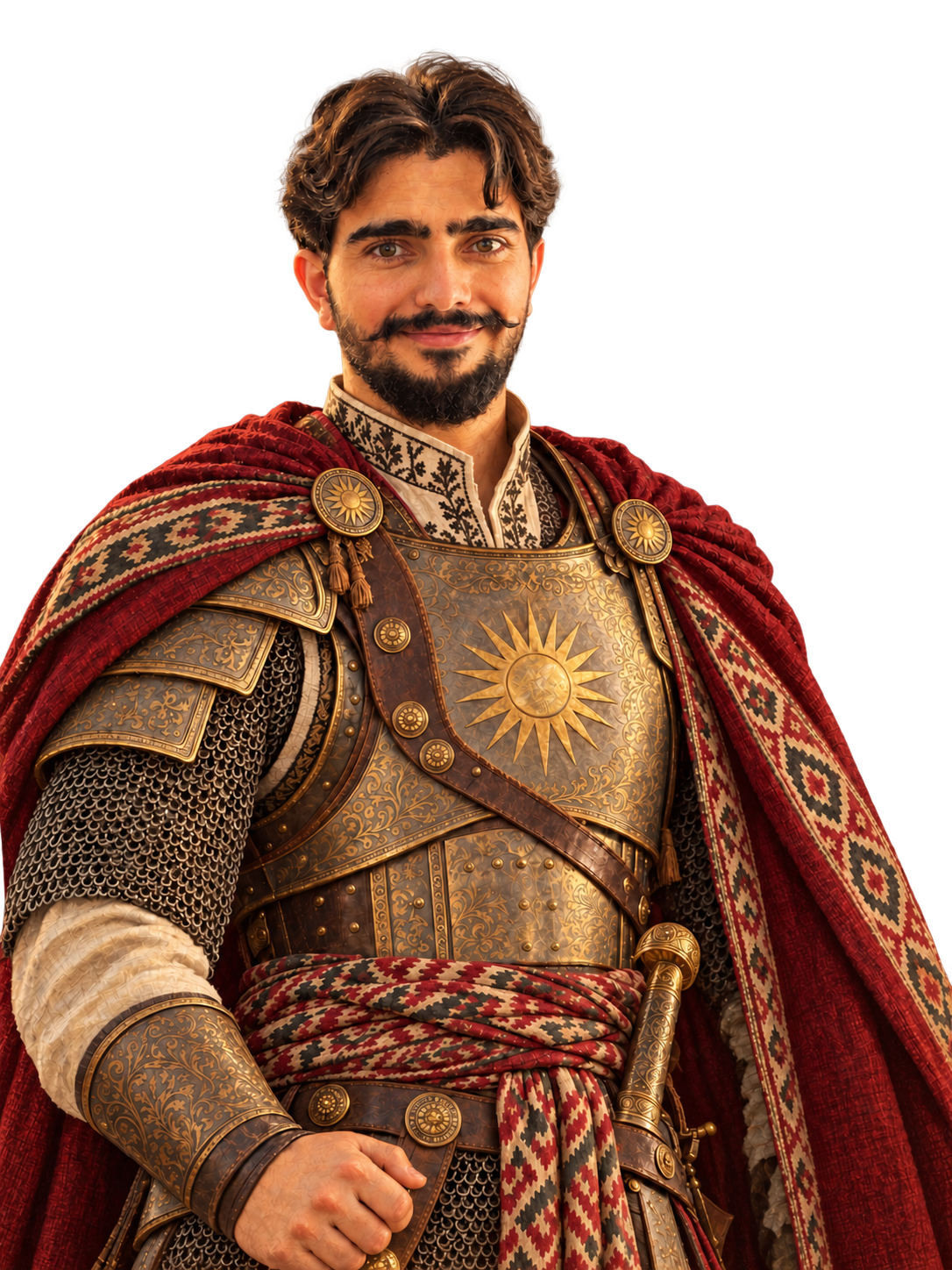 Huzayfa N. Hassan in medieval-inspired armour